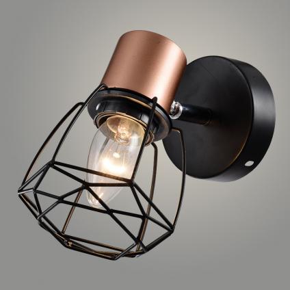 Спот 19521/1 BK+COPPER черный/медь 1x40W E27 h160